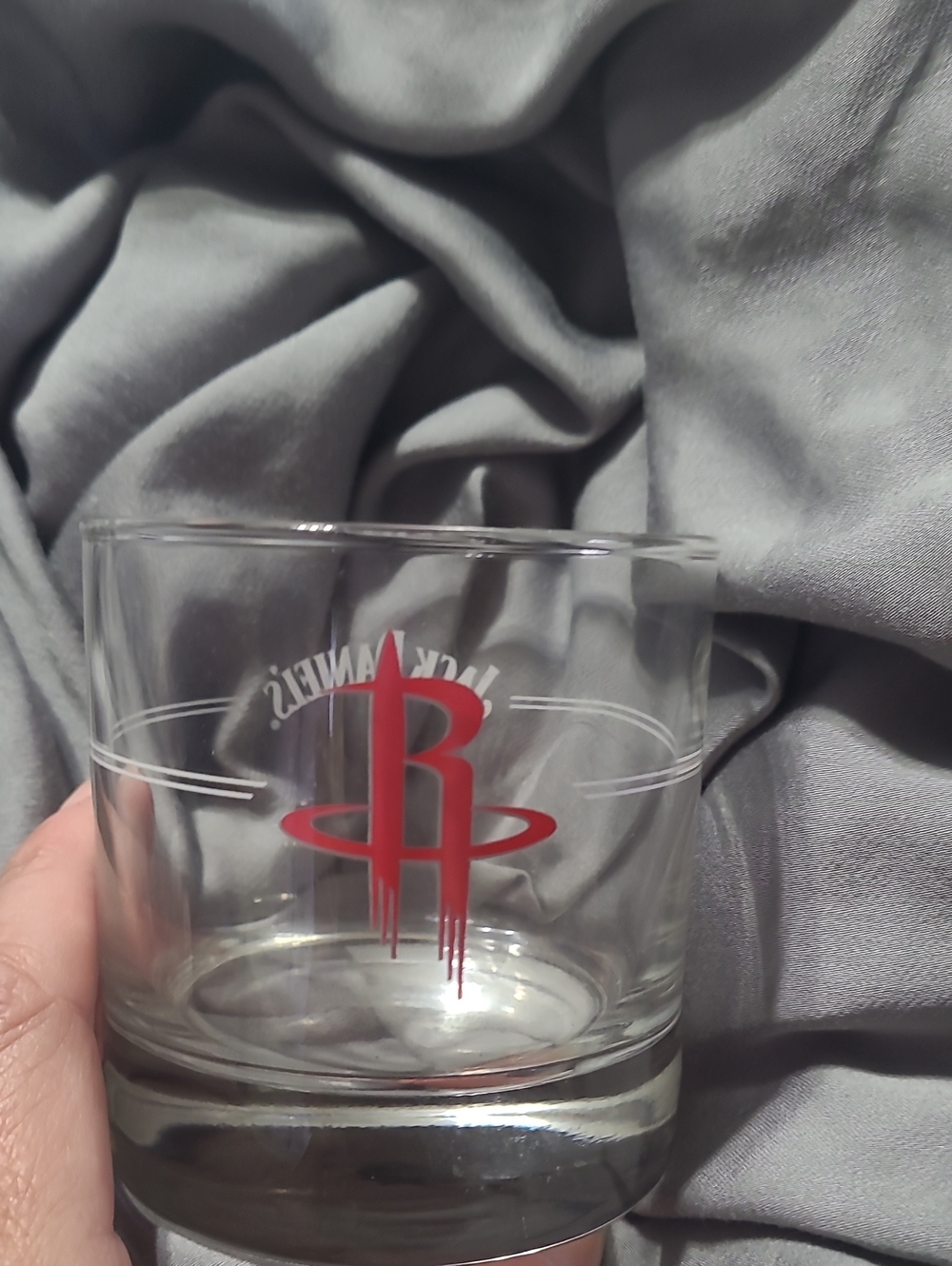 Houston Rockets Jack Daniels Red Logo Whiskey Glass